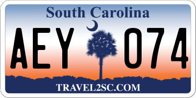 SC license plate AEY074