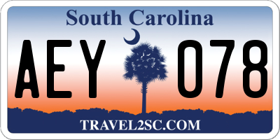 SC license plate AEY078