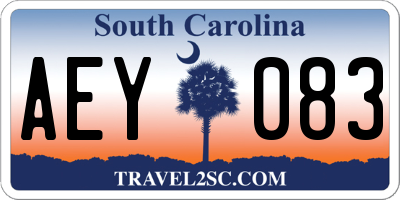 SC license plate AEY083