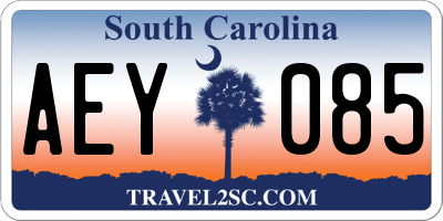 SC license plate AEY085
