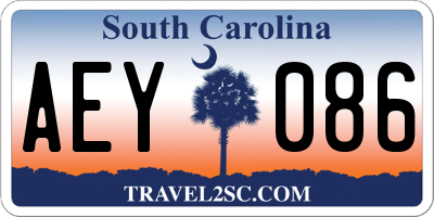 SC license plate AEY086