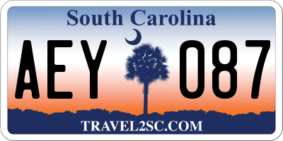 SC license plate AEY087