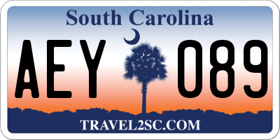 SC license plate AEY089