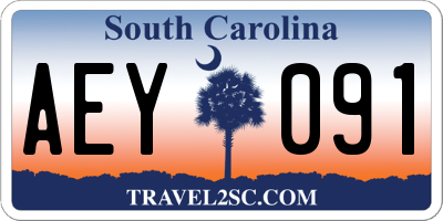 SC license plate AEY091