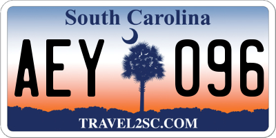 SC license plate AEY096