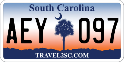 SC license plate AEY097