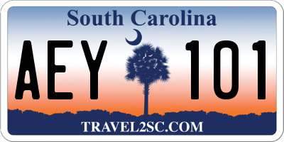 SC license plate AEY101