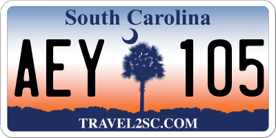 SC license plate AEY105