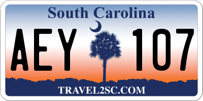 SC license plate AEY107