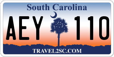 SC license plate AEY110