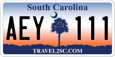 SC license plate AEY111