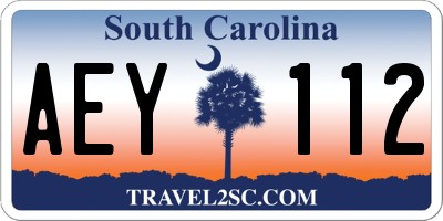 SC license plate AEY112