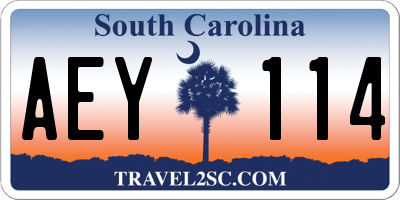 SC license plate AEY114