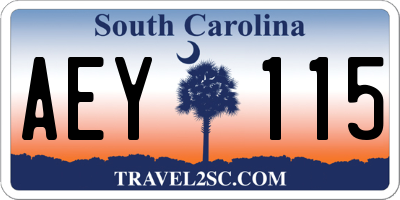SC license plate AEY115