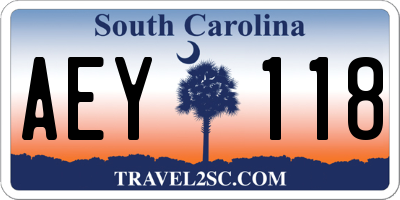SC license plate AEY118