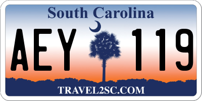 SC license plate AEY119