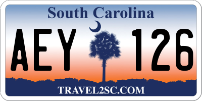 SC license plate AEY126