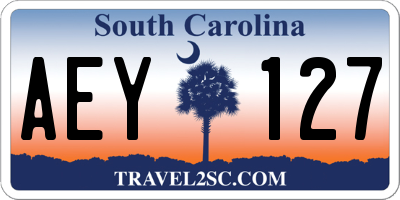 SC license plate AEY127