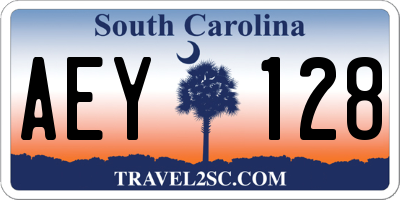 SC license plate AEY128