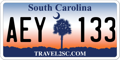 SC license plate AEY133