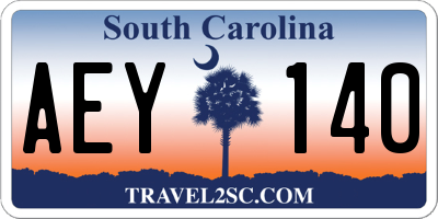 SC license plate AEY140