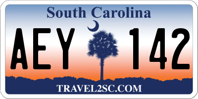 SC license plate AEY142