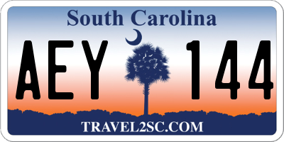 SC license plate AEY144