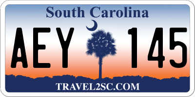 SC license plate AEY145