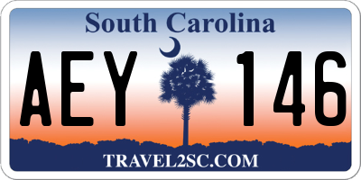 SC license plate AEY146