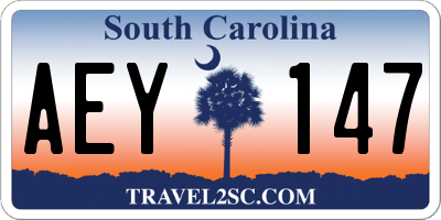 SC license plate AEY147