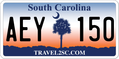 SC license plate AEY150