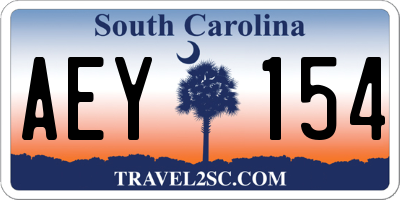 SC license plate AEY154