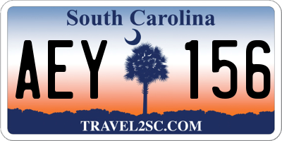 SC license plate AEY156