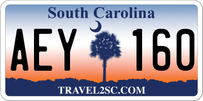 SC license plate AEY160