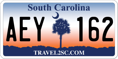 SC license plate AEY162