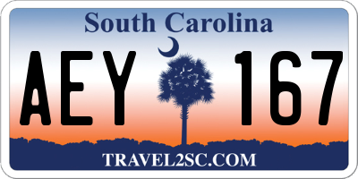 SC license plate AEY167