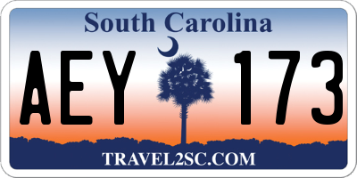 SC license plate AEY173