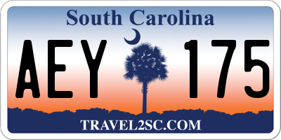 SC license plate AEY175