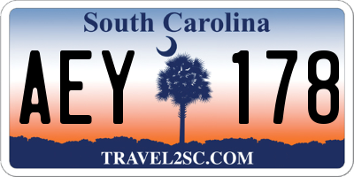 SC license plate AEY178