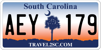 SC license plate AEY179