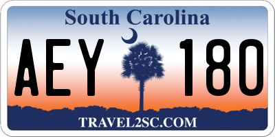 SC license plate AEY180