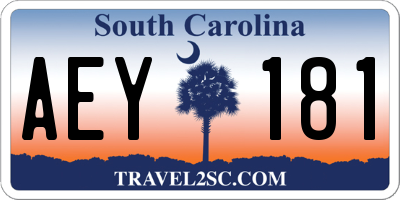 SC license plate AEY181