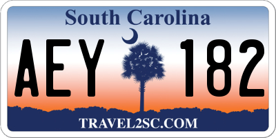 SC license plate AEY182