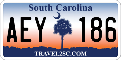 SC license plate AEY186
