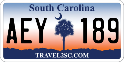 SC license plate AEY189