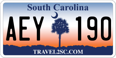 SC license plate AEY190
