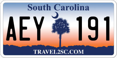 SC license plate AEY191
