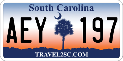 SC license plate AEY197