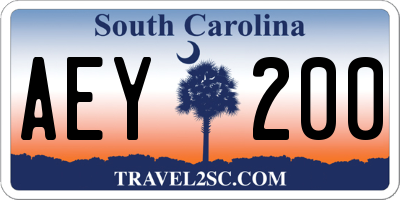 SC license plate AEY200