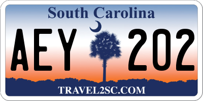SC license plate AEY202